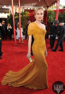 Diane Kruger 2010身穿Jason Wu黄色礼服出席美国演员工会奖