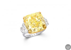 3 GRAFF 18.21 carat cushion cut yellow diamond ring GR39238