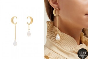CHLOÉ Darcey asymmetric pearl pendant earrings