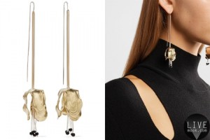 LEIGH MILLER Lily Drops gold-tone, silver and agate earrings