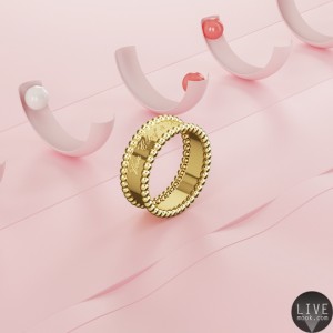 Perlée K金品牌戒指。