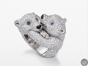 828317-1001 White Teddy Bears Ring