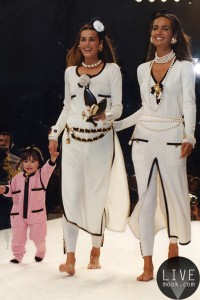 Yasmin Le Bon Left Walking Down The Chanel Fashion Show Catwalk Hand-in-hand With Daughter Amber Rose (aged 20 Months) And Best Friend Gail Elliott.